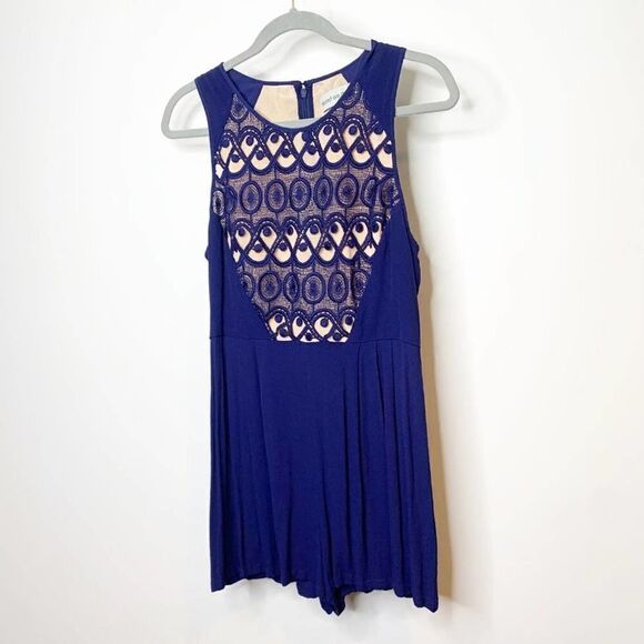 Blessed Are The Meek Blue Sleeveless Round Neck One Piece Romper Size Medium - Picture 1 of 8